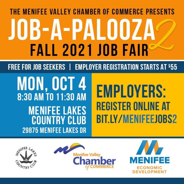 Menifee Job-a-Palooza Fall 2021 Job Fair